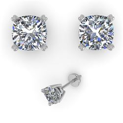 1.06 CTW Cushion Cut VS/SI Diamond Stud Designer Earrings 14K Rose Gold - REF-148N5Y - 32150