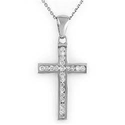 0.50 CTW Certified VS/SI Diamond Necklace 14K White Gold - REF-44M9H - 11115