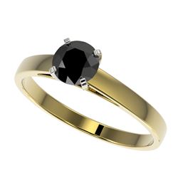 0.75 CTW Fancy Black VS Diamond Solitaire Engagement Ring 10K Yellow Gold - REF-23Y5K - 32976