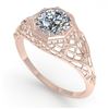 Image 2 : 1.0 CTW VS/SI Diamond Solitaire Engagement Ring 18K Rose Gold - REF-299A4X - 36029