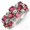 Image 1 : 3.20 CTW Pink Tourmaline & Diamond Ring 10K White Gold - REF-57A8X - 11493