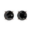 Image 1 : 1.11 CTW Fancy Black VS Diamond Solitaire Stud Earrings 10K Rose Gold - REF-26W8F - 36588