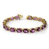 Image 1 : 22.60 CTW Amethyst Bracelet 10K Yellow Gold - REF-57N6Y - 14237