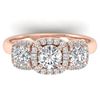 Image 1 : 1.55 CTW Certified VS/SI Diamond Solitaire 3 Stone Ring 14K Rose Gold - REF-182Y5K - 30427
