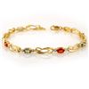 Image 1 : 2.62 CTW Multi-Sapphire & Diamond Bracelet 10K Yellow Gold - REF-27W6F - 10605