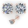 Image 2 : 2.01 CTW VS/SI Diamond Stud Designer Earrings 18K Rose Gold - REF-540W6F - 32303