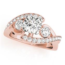 1.76 CTW Certified VS/SI Diamond Bypass Solitaire Ring 18K Rose Gold - REF-435K8W - 27667