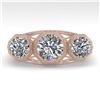 Image 1 : 2 CTW Past Present Future VS/SI Diamond Ring 18K Rose Gold - REF-421T6M - 36062