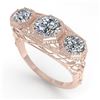 Image 2 : 2 CTW Past Present Future VS/SI Diamond Ring 18K Rose Gold - REF-421T6M - 36062