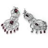 Image 2 : 17.50 CTW Ruby & Diamond Earrings 18K White Gold - REF-515W5F - 11846