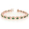 Image 1 : 10.0 CTW Emerald Bracelet 14K Rose Gold - REF-150W4F - 11538