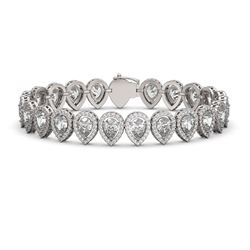 18.55 CTW Pear Diamond Designer Bracelet 18K White Gold - REF-3398W9F - 42824