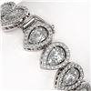 Image 4 : 18.55 CTW Pear Diamond Designer Bracelet 18K White Gold - REF-3398W9F - 42824