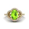 Image 1 : 1.75 CTW Peridot & Micro Pave VS/SI Diamond Ring 10K Yellow Gold - REF-35T8M - 20989