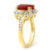 Image 2 : 5.83 CTW Ruby & Diamond Ring 10K Yellow Gold - REF-81X8T - 13438