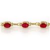 Image 2 : 8.50 CTW Ruby Bracelet 10K Yellow Gold - REF-68T2M - 14234