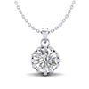 0.85 CTW VS/SI Diamond Solitaire Art Deco Stud Necklace 18K White Gold - REF-138X4T - 36839