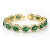 Image 1 : 30.05 CTW Emerald & Diamond Bracelet 14K Yellow Gold - REF-618F2N - 13347