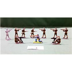 TEN METAL TOY SOLDIERS