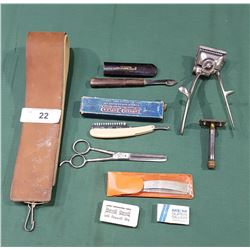 9PCS VINTAGE BARBER ITEMS