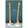 Image 1 : PAIR VINTAGE BRASS CANDLESTICKS