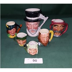 SIX ENGLISH CHARACTER MUGS