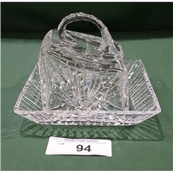 PINWHEEL CRYSTAL COVERED BUTTER DISH