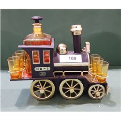 VINTAGE TRAIN LIQUER DECANTER SET