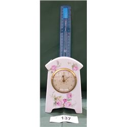 VINTAGE PORCELAIN WIND UP CLOCK