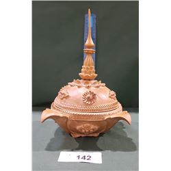 ASIAN CARVED WOOD LIDDED DISH