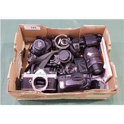 BOX LOT CAMERAS & LENSES