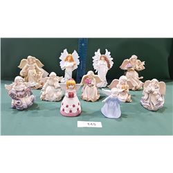 LOT OF 11 ANGEL FIGURINES