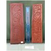 Image 1 : TWO SIGNED NATIVE CARVED PLAQUES