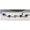 Image 2 : STERLING SILVER RUBY, EMERALD, SAPPHIRE BRACELET