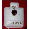 Image 2 : 10KT GOLD HEAR SHAPED GARNET PENDANT