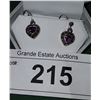 Image 2 : STERLING SILVER AMETHYST & MARCASITE EARRINGS