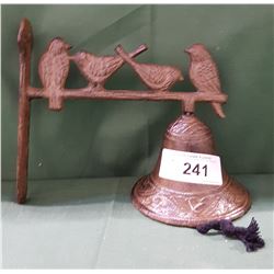 CAST IRON BELL W/BIRD MOTIF