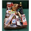 Image 1 : LARGE BOX VINTAGE TINS, BOTTLES, BOXES ETC