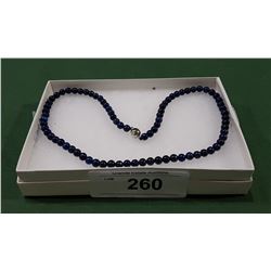 LAPIS LAZULI NECKLACE W/STERLING SILVER CLASP