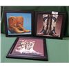 Image 1 : THREE FRAMED COWBOY BOOT PRINTS