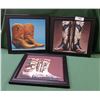 Image 1 : THREE FRAMED COWBOY BOOT PRINTS