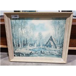 FRAMED PRINT ON BOARD SIGNED