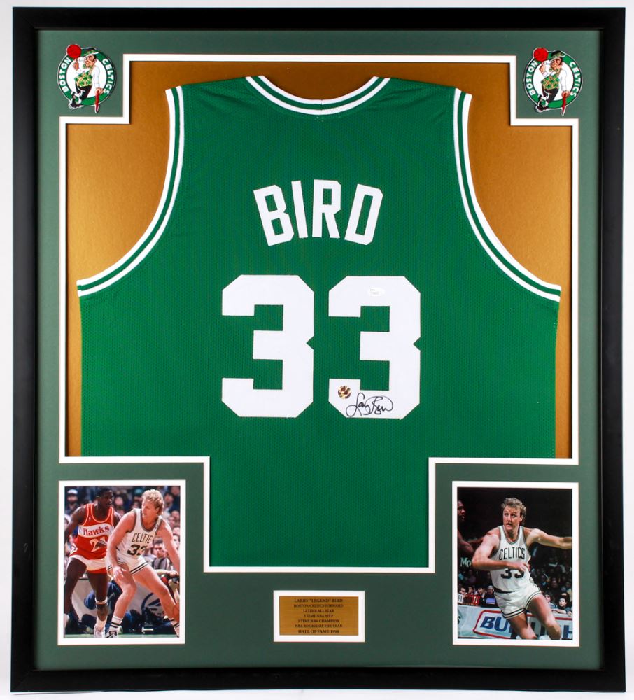 larry bird framed jersey