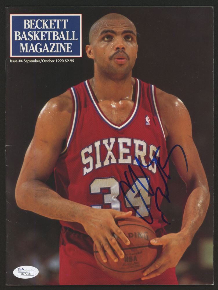 Charles Barkley Signed 1990 Beckett Basketball Magazine Jsa Coa