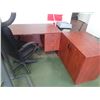 Image 1 : Cherry Finish Desk with Side Table and Chair