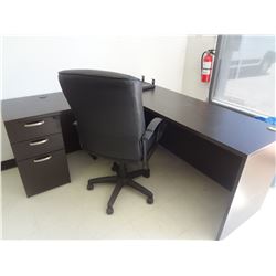 L Shaped Executive Office Desk with Chair