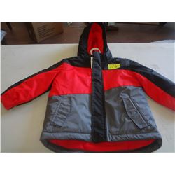 TODDLER GEORGE RED/BLACK/GREY WINTER COAT SZ 3T