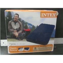 Intex Classic Downey Twin Air Bed / soft flocked surface/ wave beam const.