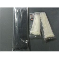 lot of 3 packs Cable/Zip Ties / 100pc per pack / 6" - 8" white & 12" heavy duty