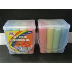 New Sidewalk Chalk / 2 packs of 12 each / dustless non toxic/ assorted colors